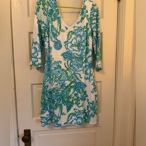Lilly Pulitzer Alden Crochet Knit Dress size L/XL